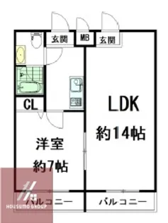 REI難波西【9階】の間取り