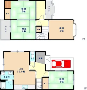 大阪府堺市美原区黒山【一戸建】の間取り