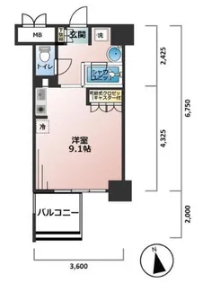 エスティライフ大阪都島【4階】の間取り