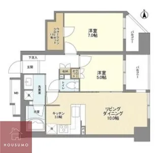 シティハウス大手前【1302号室】の間取り