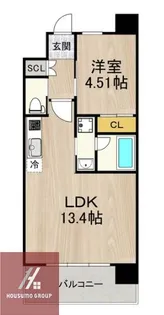 プレジオ今福鶴見【305号室】の間取り