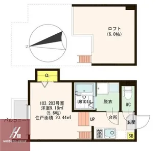 1Kの間取り画像