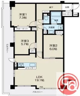 ユニライフ阿倍野Ⅱ【3階】の間取り