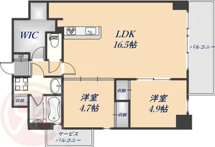 グリュックメゾン F-SAGISU【10階】の間取り