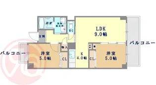 グレース九条【6階】の間取り