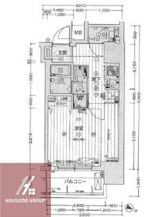 スワンズ江戸堀ウエストパーク【7階】の間取り