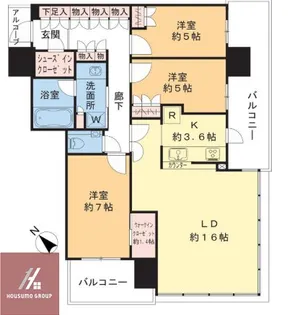 ザ・パークハウス中之島タワー【1312号室】の間取り