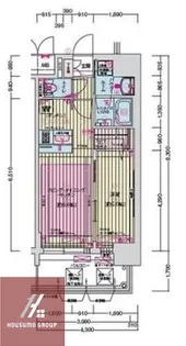 プレサンス梅田東クォーレ【14階】の間取り