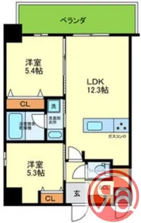 ブループラス針中野【2階】の間取り