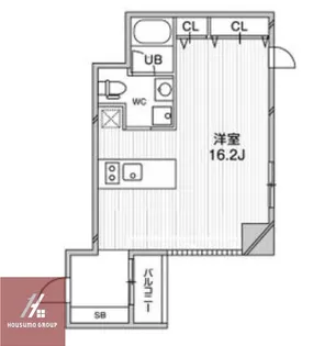ルクレ堺筋本町レジデンス【14階】の間取り