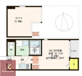 グランシエロ関目高殿【203【通常プラン】号室】の間取り