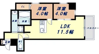 インペリアルスイート南堀江【8階】の間取り