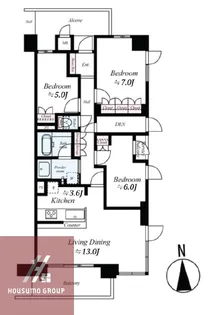ローレルタワー梅田ウエスト【4階】の間取り