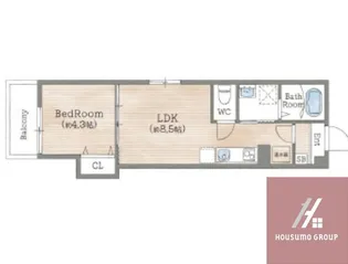 GRANDIR玉出【1階】の間取り