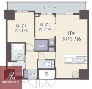 GRAND VILLASSE福島【9階】の間取り