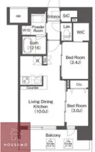 コンフォリア・リヴ京橋【304号室】の間取り