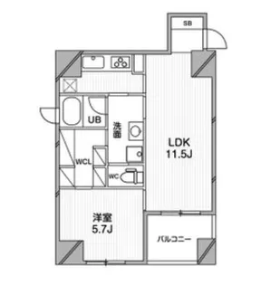 ルクレ堺筋本町レジデンス【205号室】の間取り