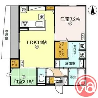 Clashist南住吉【2階】の間取り