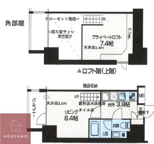 リセス大阪イースト【203号室】の間取り