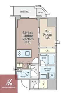 クレストコート堂島【3階】の間取り