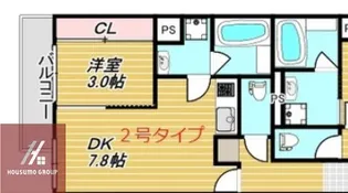 グレースコート蒲生【1階】の間取り