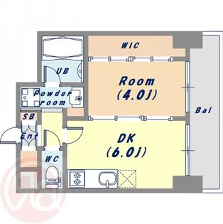 エステムコート難波Ⅵエント【13階】の間取り