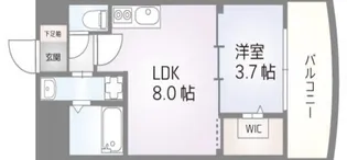 セレニテ谷町calme(カルム)【3階】の間取り