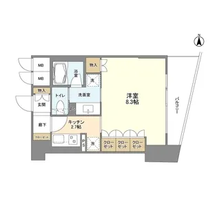 リーガル四ツ橋筋【2階】の間取り