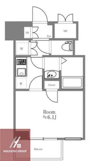 レジュールアッシュ梅田AXIA【1304号室】の間取り