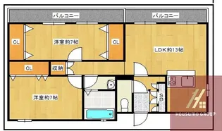 清水丘ホワイトハウス【2階】の間取り