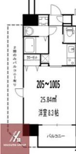 フォレストガーデン天満橋Ⅰ【805号室】の間取り