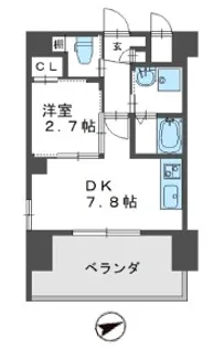 エセリアル清水丘【9階】の間取り