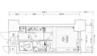 エステムプラザ難波westⅡプレディア【2階】の間取り