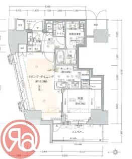 ジオタワー新町【5階】の間取り