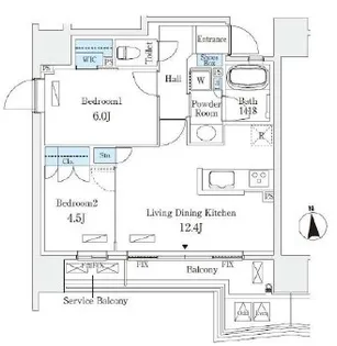 STANDZ四天王寺前夕陽丘【2階】の間取り