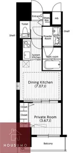 扇町公園プライマリーワン【13階】の間取り