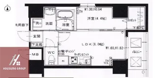 ローズコーポ堺筋本町【1002号室】の間取り