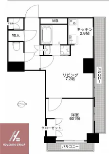 エルヴェ東天満【1304号室】の間取り