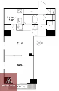 エルヴェ東天満【1901号室】の間取り