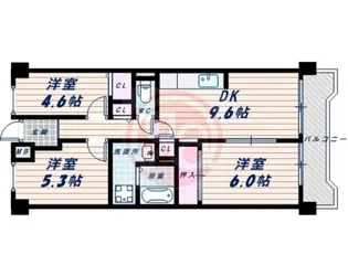 テクノコーポラス西田辺【4階】の間取り