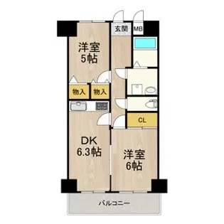 デイグラン長居公園【2階】の間取り