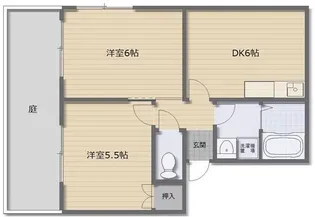 長吉ハイツ帝塚山西【1階】の間取り