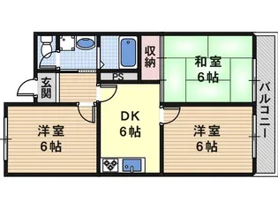 ロワール美章園【2階】の間取り