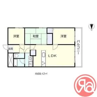 フローラーなかじま【9階】の間取り