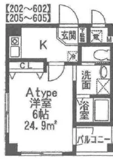 リヴェール天下茶屋【6階】の間取り