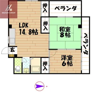 シャンボール今里Ⅱ番館【2階】の間取り