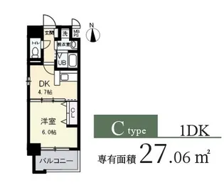 ブランクレール谷町【7階】の間取り