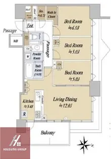 シティタワー東梅田パークフロント【9階】の間取り