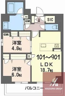 アミコート瓦屋町【2階】の間取り