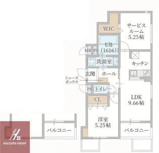 il mio corte高殿【3階】の間取り